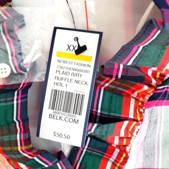 Crown & Ivy Plaid Blouse (O206) - Picture 2 of 5